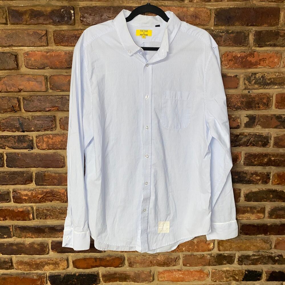 Five Four Poggy The Man Francis Textured Striped Button Down Shirt Men's Size XL